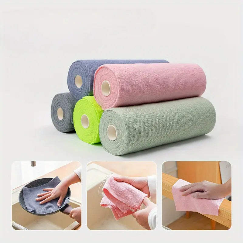 Reusable Microfiber Kitchen Towel Roll (20 Sheets)