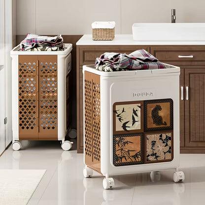 Foldable Rolling Laundry Basket