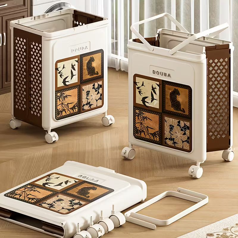 Foldable Rolling Laundry Basket