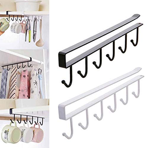 Under Shelf Hanging Hooks Organizer Rack | Kitchen Cup & Utensil Holder