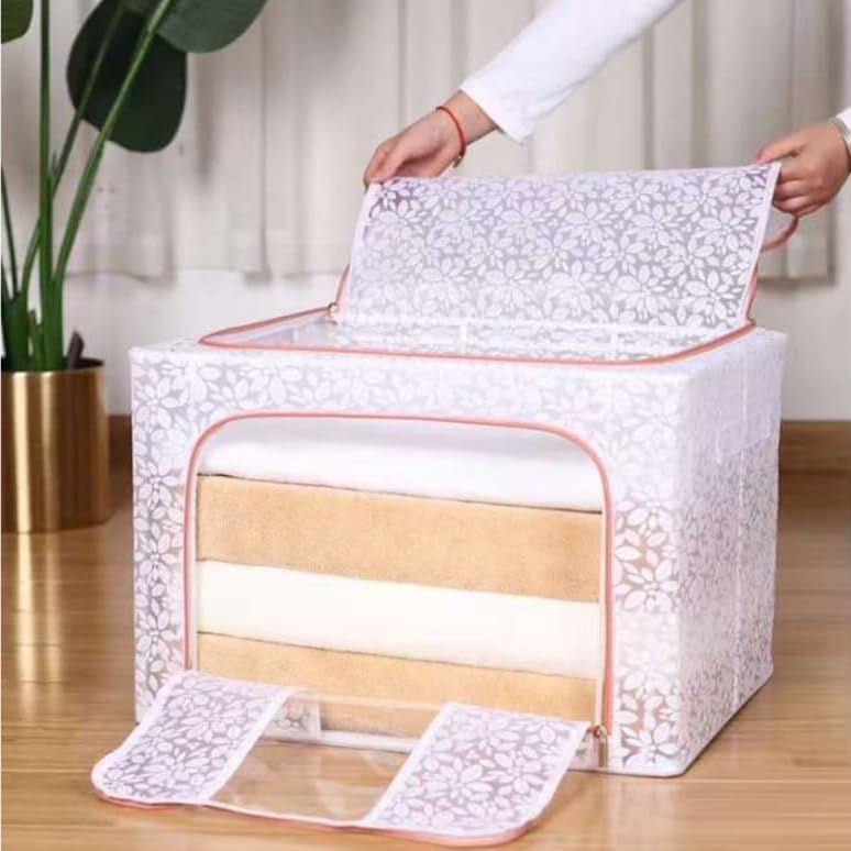 Foldable Wardrobe Storage Box with Window (66L)