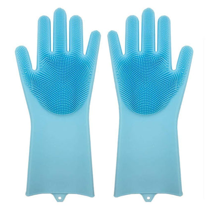 Magic Silicone Scrubbing Gloves for Dishwashing & Cleaning