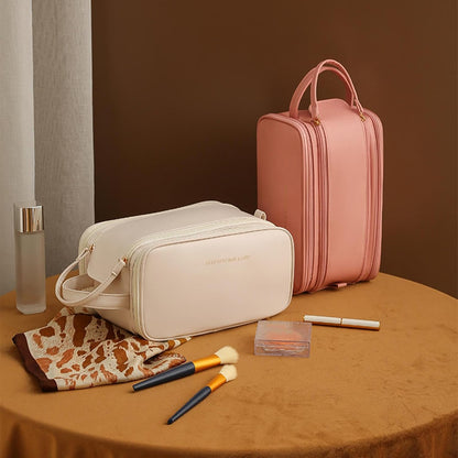 Large Capacity PU Leather Makeup Bag & Cosmetic Travel Pouch