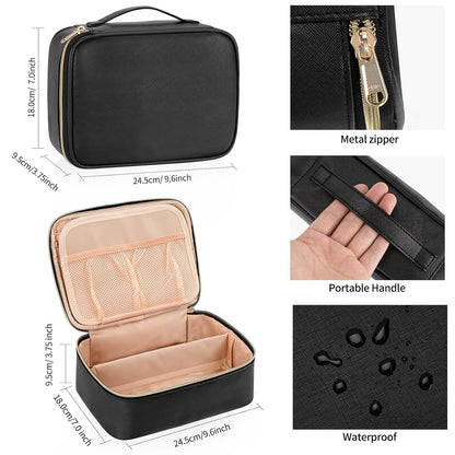 Multifunctional Travel Cosmetic Bag & Makeup Organizer with Portable Handle
