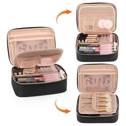 Multifunctional Travel Cosmetic Bag & Makeup Organizer with Portable Handle