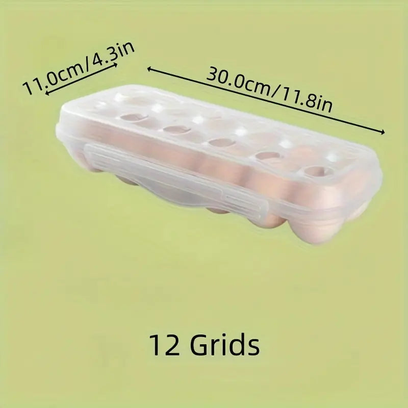12 Grid Stackable Egg Storage Box with Lid | Refrigerator Safe