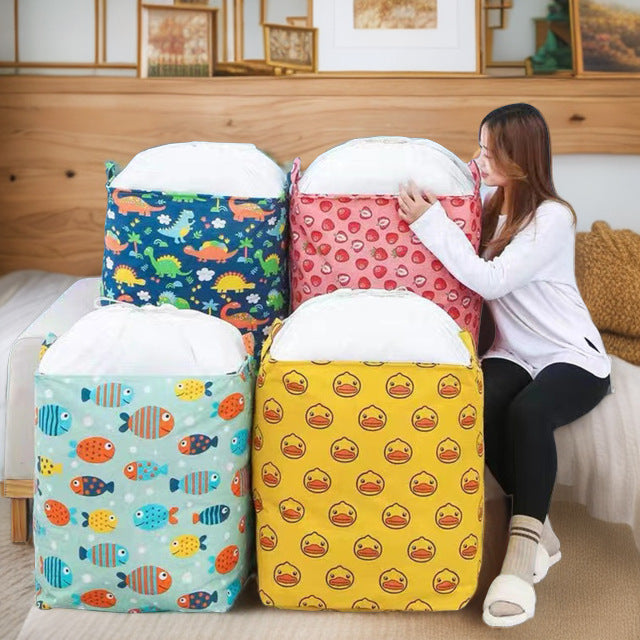 Extra Large 100L Laundry Storage Basket with Drawstring Cover