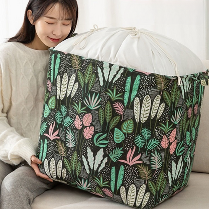 Extra Large 100L Laundry Storage Basket with Drawstring Cover