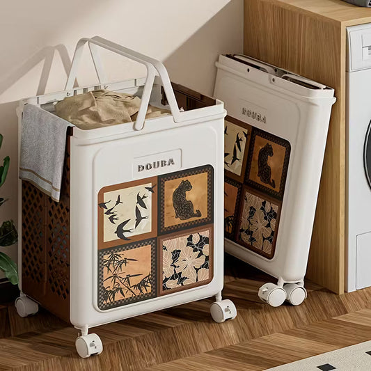 Foldable Rolling Laundry Basket