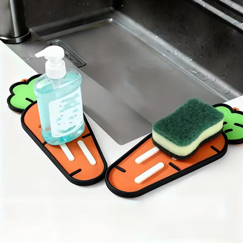 Cute Carrot Pot Lid & Sponge Holder Mat